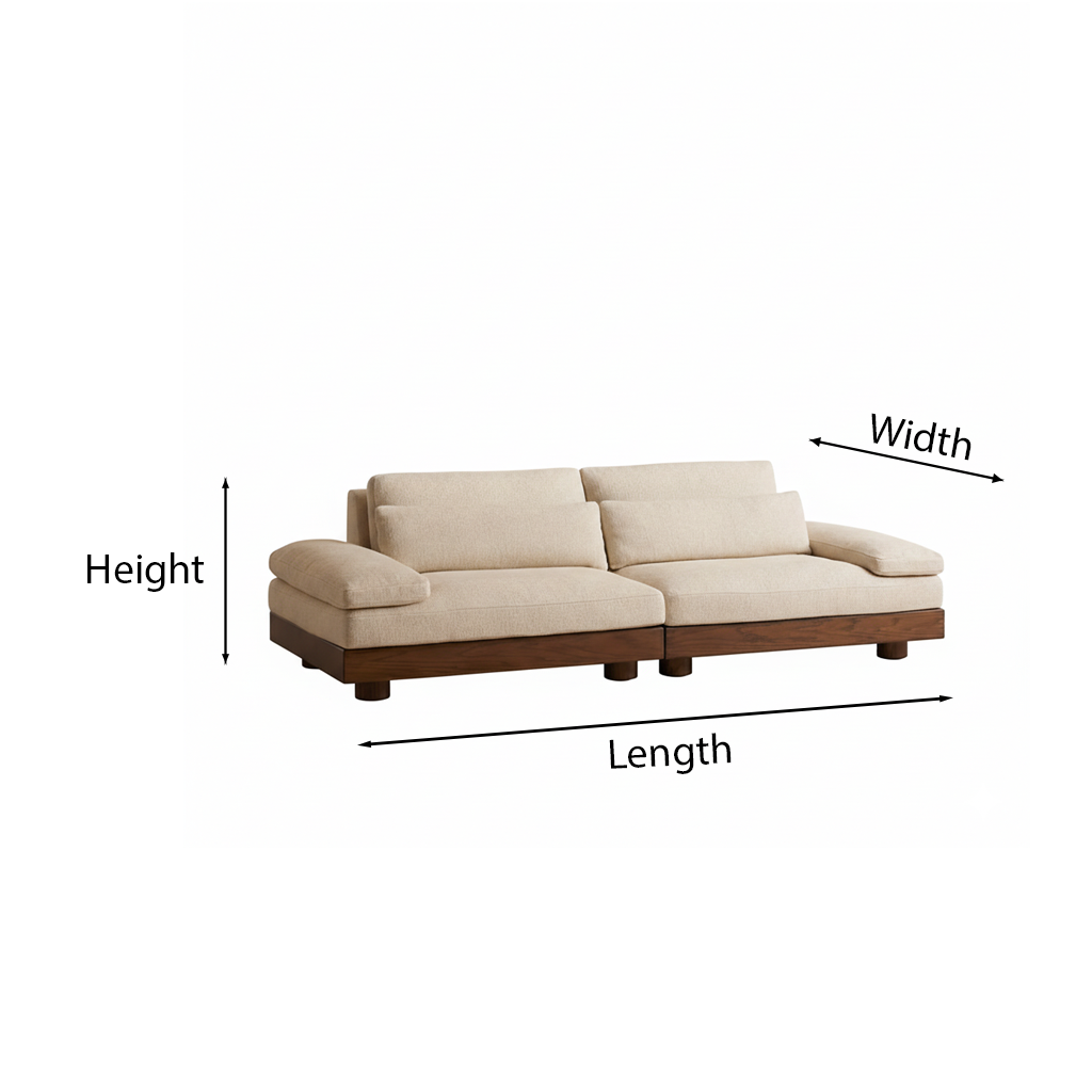 Modern Wooden Low Profile Sofa For Living Room