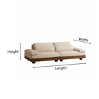 Modern Wooden Low Profile Sofa For Living Room