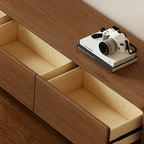 Modern Wooden Low TV Stand With Rounded Corners