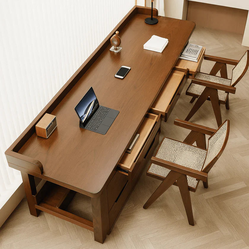 Modern Wooden Office Desk With Drawers For Home Office