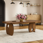 Modern Wooden Oval-Base Dining Table