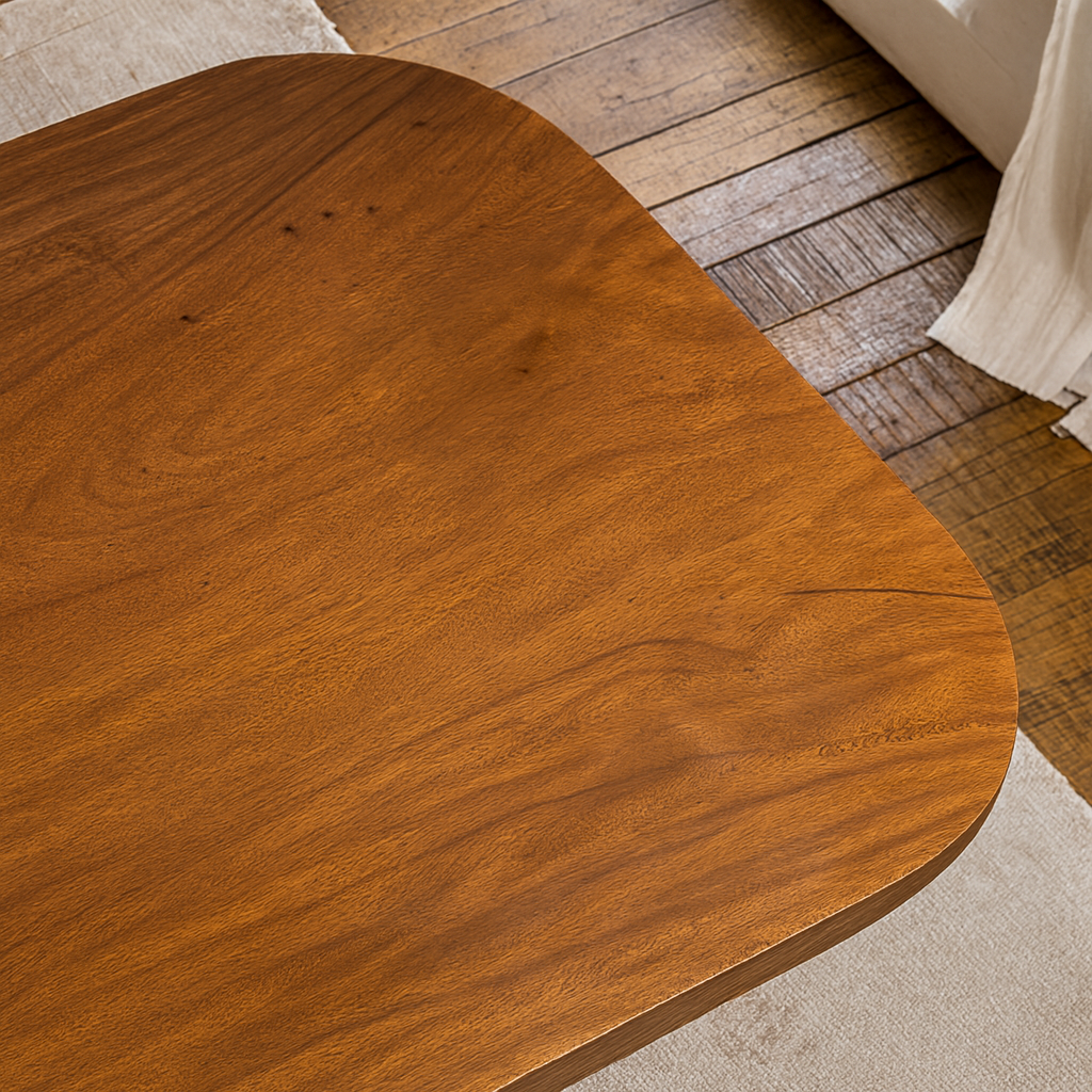 Modern Wooden Oval-Base Dining Table