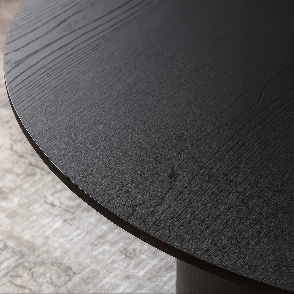 Modern Wooden Oval Coffee Table With Curved Pedestal Base