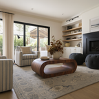 Modern Wooden Oval Coffee Table With Open Center For Living Room