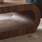 Modern Wooden Oval Coffee Table With Open Center For Living Room