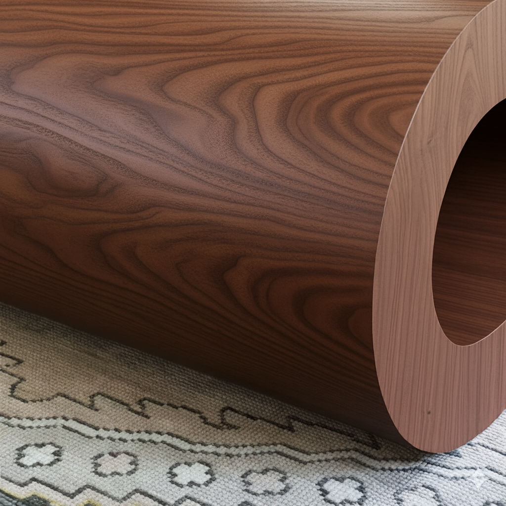 Modern Wooden Oval Coffee Table With Open Center For Living Room