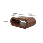 Modern Wooden Oval Coffee Table With Open Center For Living Room