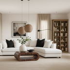 Modern Wooden Oval Coffee Table With Open Center For Living Room