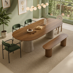 Modern Wooden Oval Dining Table For Dining Room