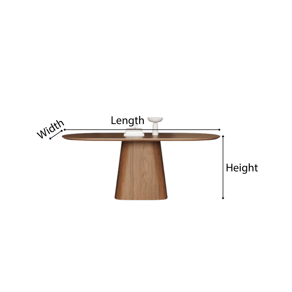 Modern Wooden Oval Dining Table With Pedestal Base For Dining Room