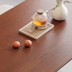 Modern Wooden Oval Dining Table With Ring Metal Pedestal Base For Dining Room