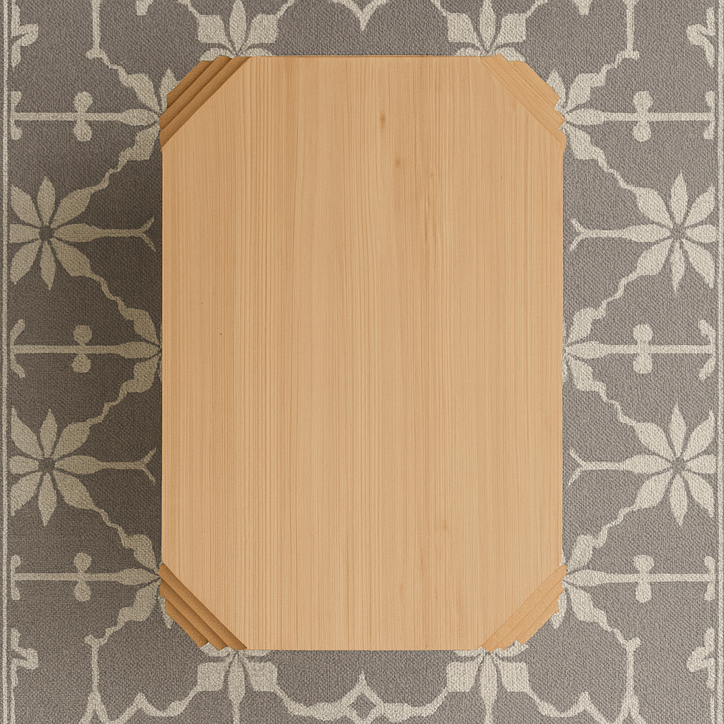 Modern Wooden Rectangular Coffee Table With Layered Panel Legs For Living Room