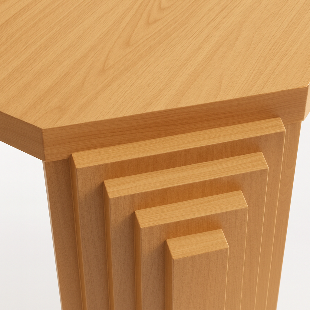 Modern Wooden Rectangular Coffee Table With Layered Panel Legs For Living Room