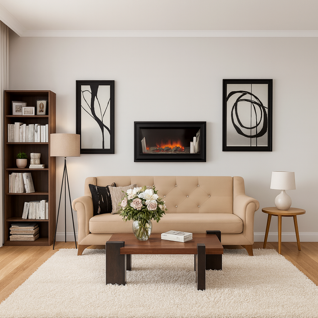 Modern Wooden Rectangular Coffee Table With Two-Tone Block Legs For Living Room