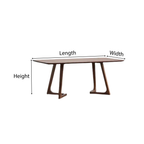 Modern Wooden Rectangular Dining Table With Angled Pedestal Base For Dining Room