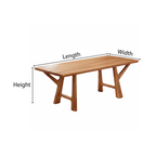 Modern Wooden Rectangular Dining Table With Angled Trestle Legs For Dining Room
