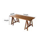 Modern Wooden Rectangular Dining Table With Trestle Base For Dining Room