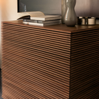 Modern Wooden Ribbed Drawer Dresser Cabinet For Bedroom