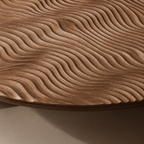 Modern Wooden Round Coffee Table With Textured Top