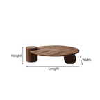 Modern Wooden Round Coffee Table With Textured Top