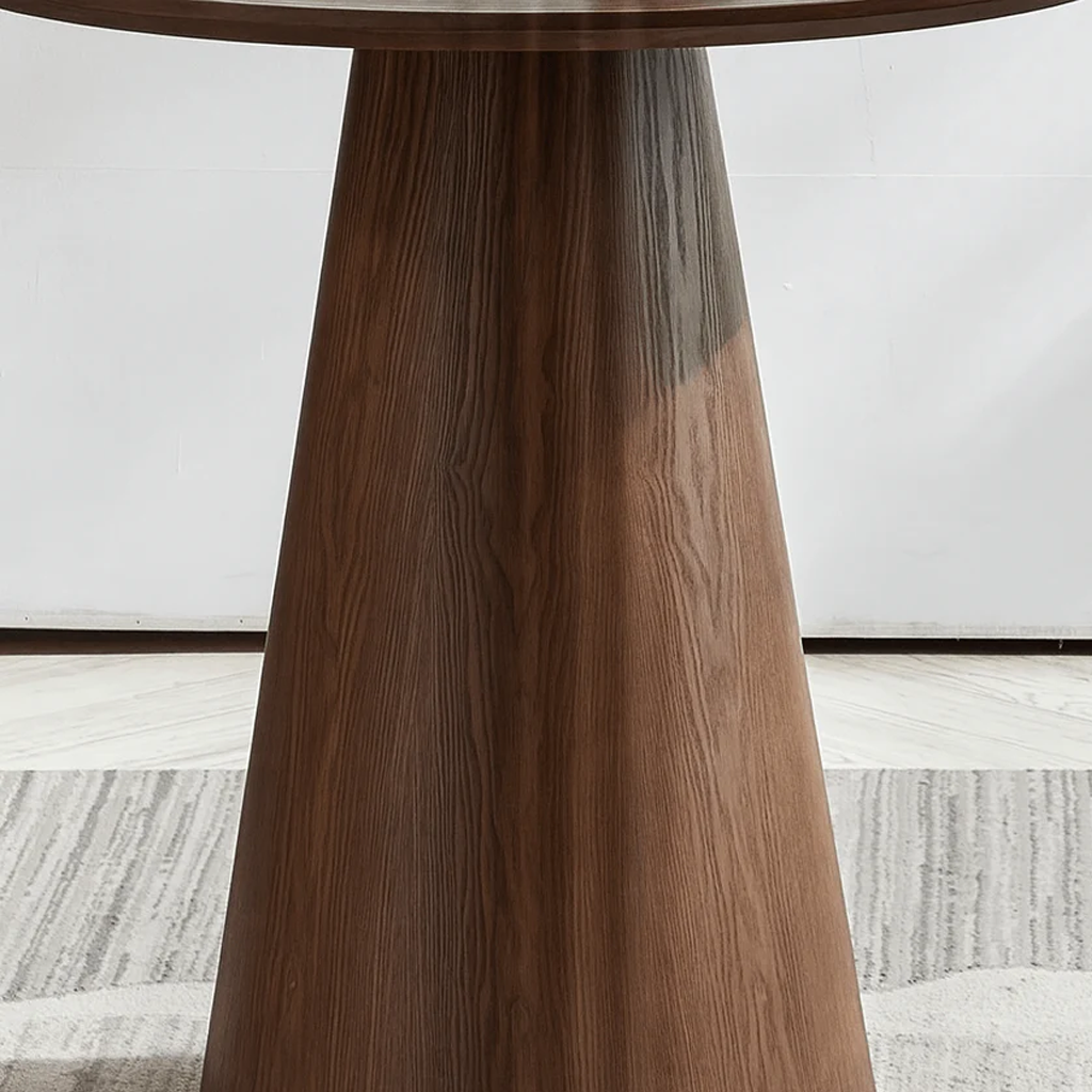 Modern Wooden Round Dining Table With Pedestal Base