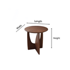 Modern Wooden Round Side Table With Sculptural Cut-Out Base