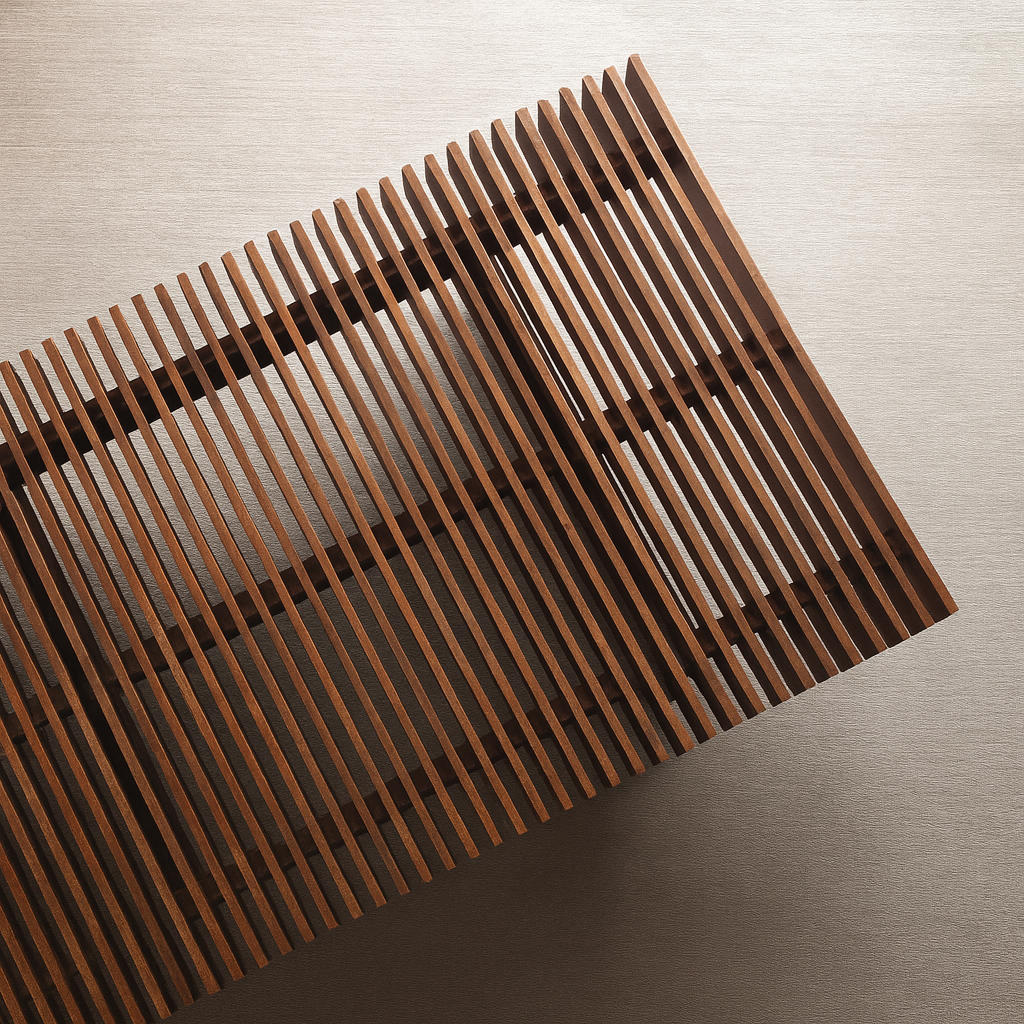 Modern Wooden Slatted Coffee Table For Living Room