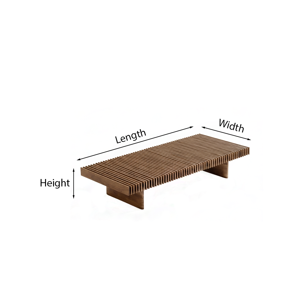 Modern Wooden Slatted Coffee Table For Living Room