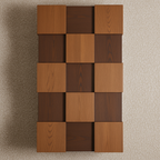 Modern Wooden Square Coffee Table With Block Base For Living Room