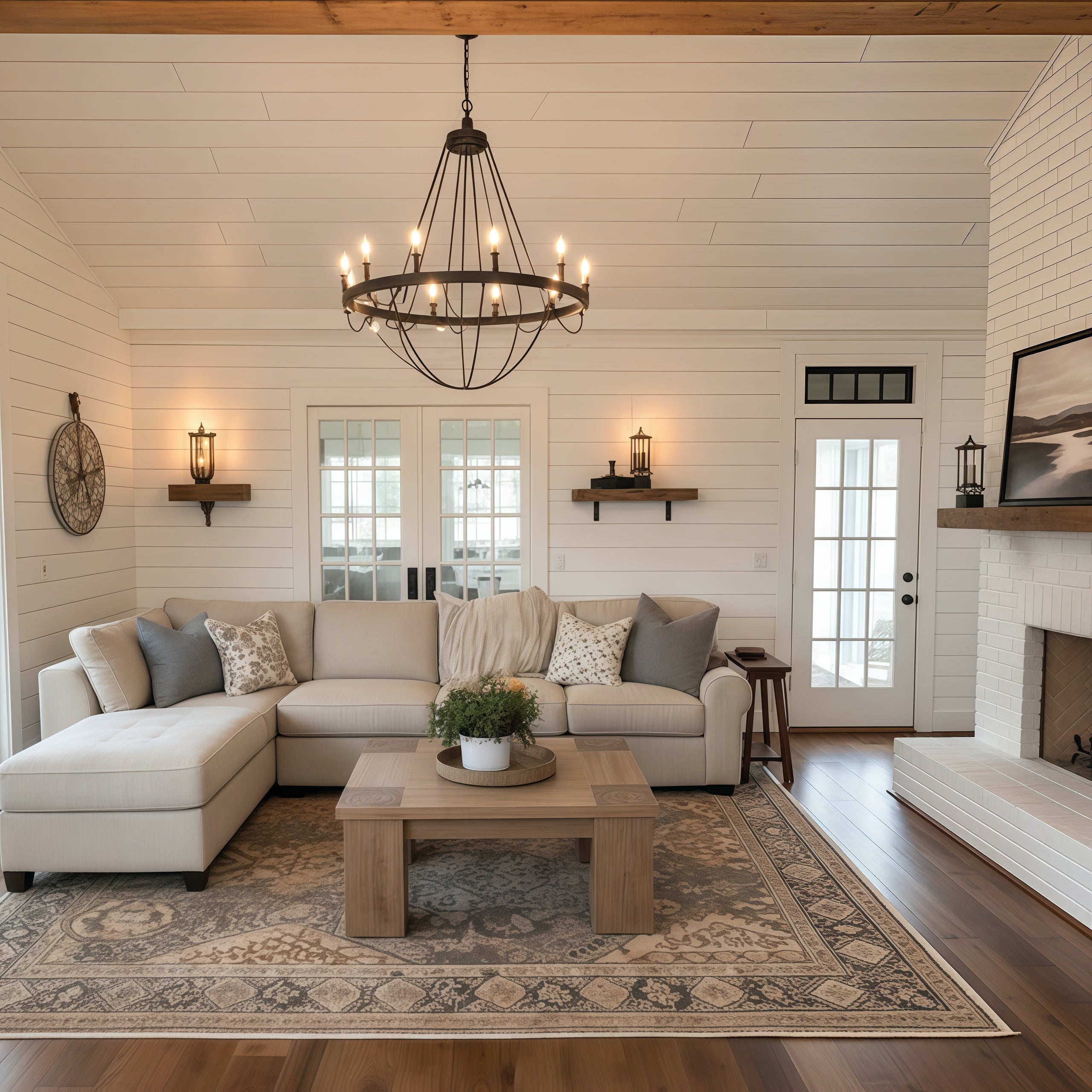 Modern Wooden Square Coffee Table With Block Legs For Living Room