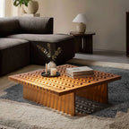 Modern Wooden Square Coffee Table With Patterned Top