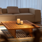 Modern Wooden Square Coffee Table With Patterned Top