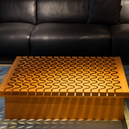 Modern Wooden Square Coffee Table With Patterned Top