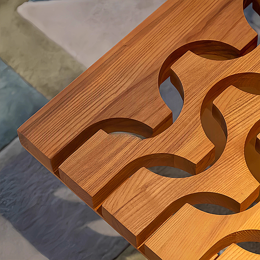 Modern Wooden Square Coffee Table With Patterned Top