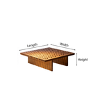 Modern Wooden Square Coffee Table With Patterned Top