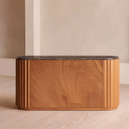 Modern Wooden Storage Cabinet With Fluted Front Drawers For Living Room