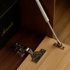 Modern Wooden Storage Cabinet With Wavy Inlay Front