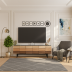 Modern Wooden TV Stand With Gradient Block Front