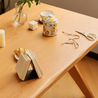 Scandinavian Wooden Rectangular Dining Table With Angled Legs For Dining Room