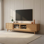 Scandinavian Rubberwood TV Stand For Living Room