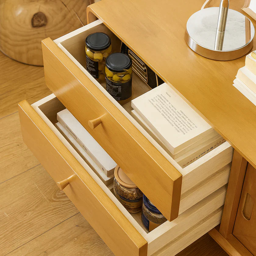 Scandinavian Rubberwood TV Stand For Living Room