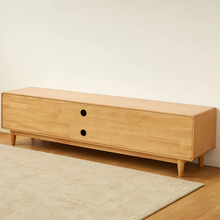 Scandinavian Rubberwood TV Stand For Living Room
