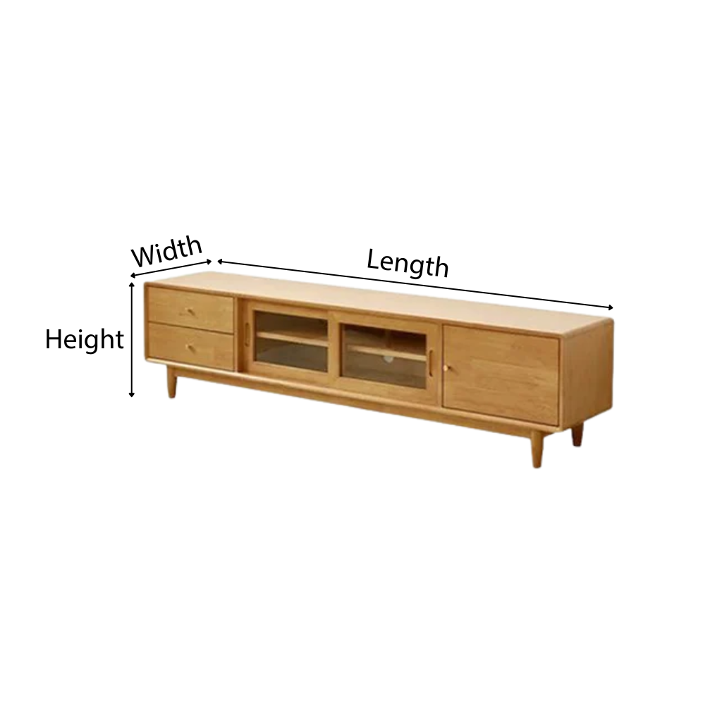Scandinavian Rubberwood TV Stand For Living Room