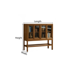 Scandinavian Solid Teak Wood Display Cabinet For Living Room