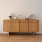 Scandinavian Wooden Cabinet With Clean Panel Doors