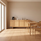 Scandinavian Wooden Cabinet With Clean Panel Doors