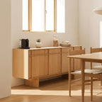 Scandinavian Wooden Cabinet With Clean Panel Doors