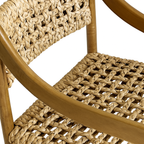 Scandinavian Wooden Dining Chair With Handwoven Seat