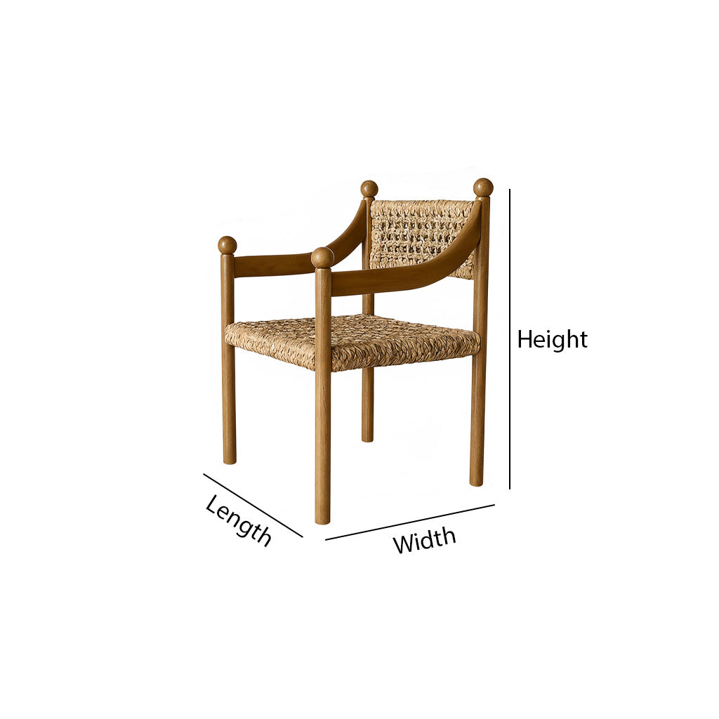 Scandinavian Wooden Dining Chair With Handwoven Seat
