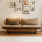 Scandinavian Wooden Low Profile Sofa For Living Room
